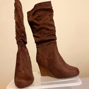 Brown suede boots - worn 1X